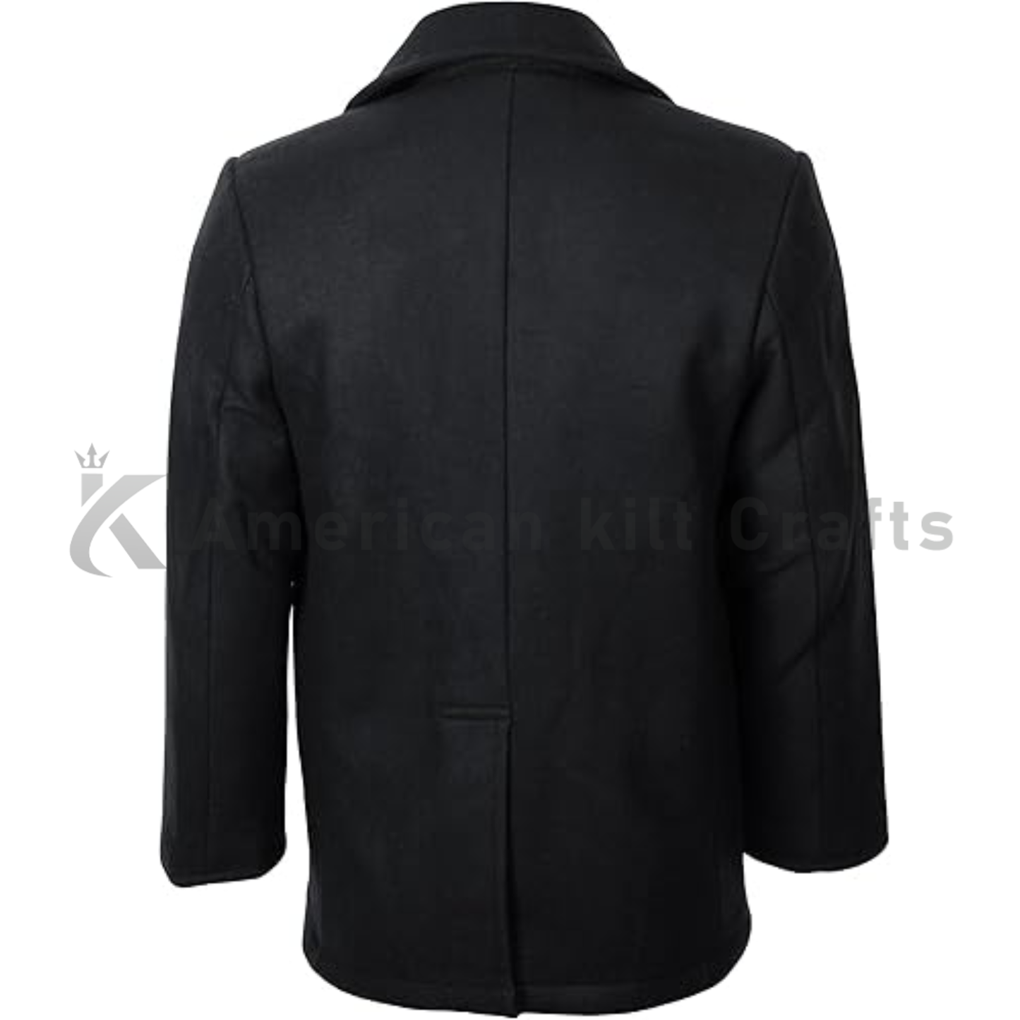 Men’s US Navy Style  Pea Coat Black - British military style jacket