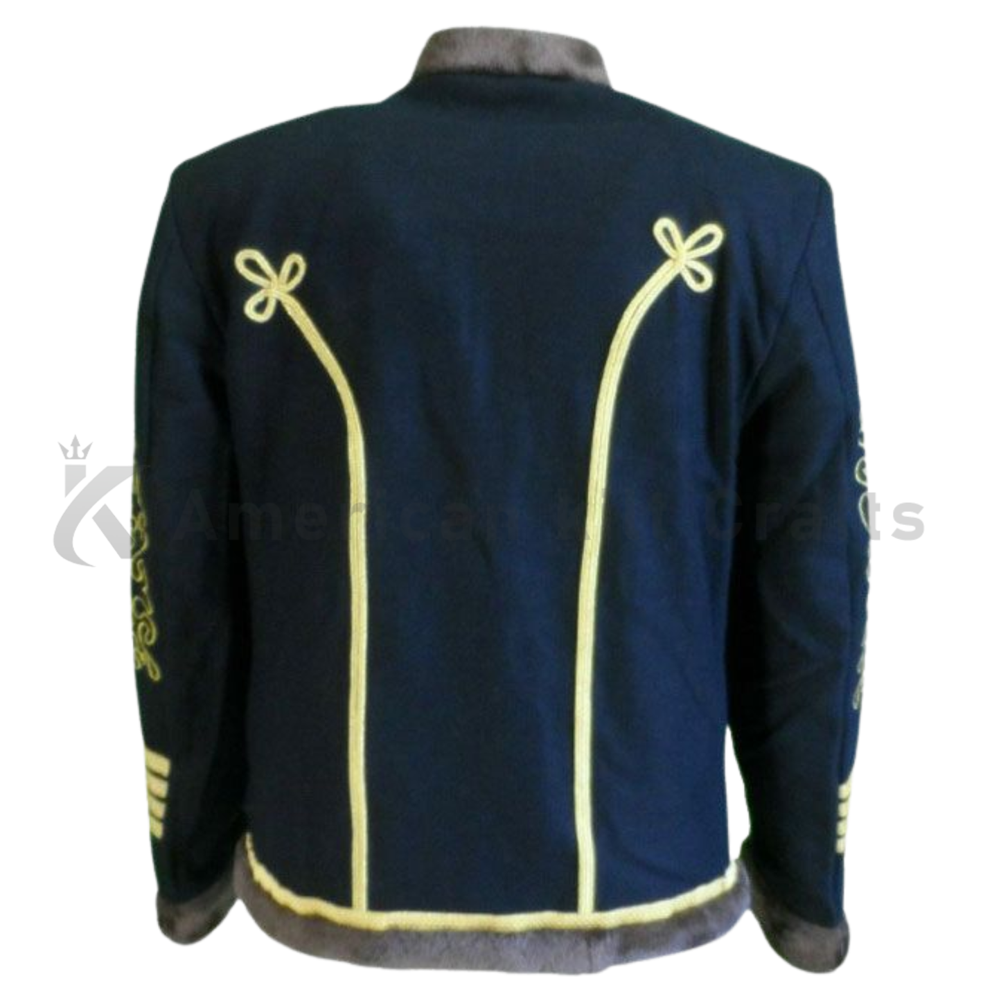 Men's Jimi Hendrix Inspired Military Jacket in Blue Wool | Napoleonic Style Band Jacket