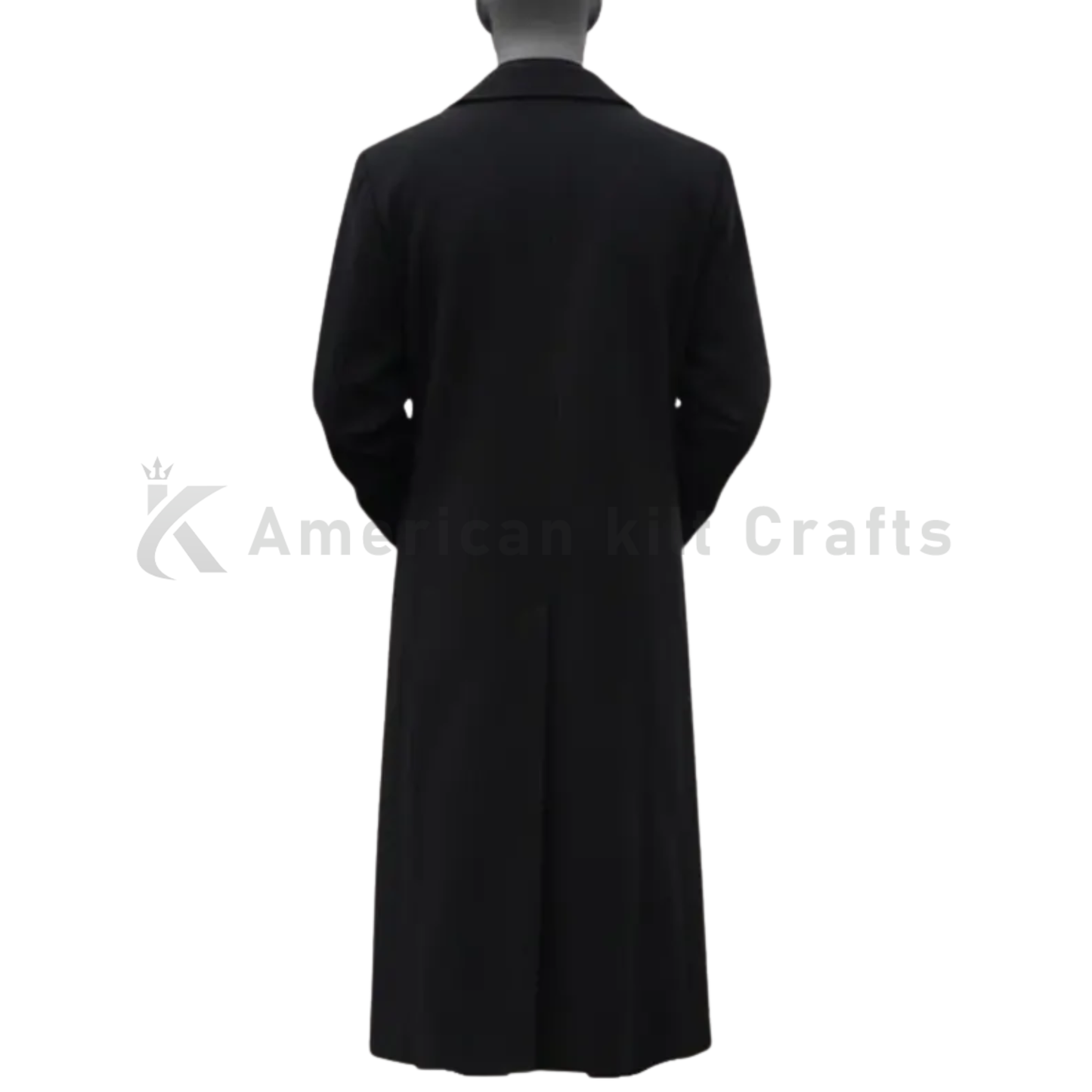 Men’s Full-Length Premium Wool Overcoat - Classic Double-Breasted Business Coat