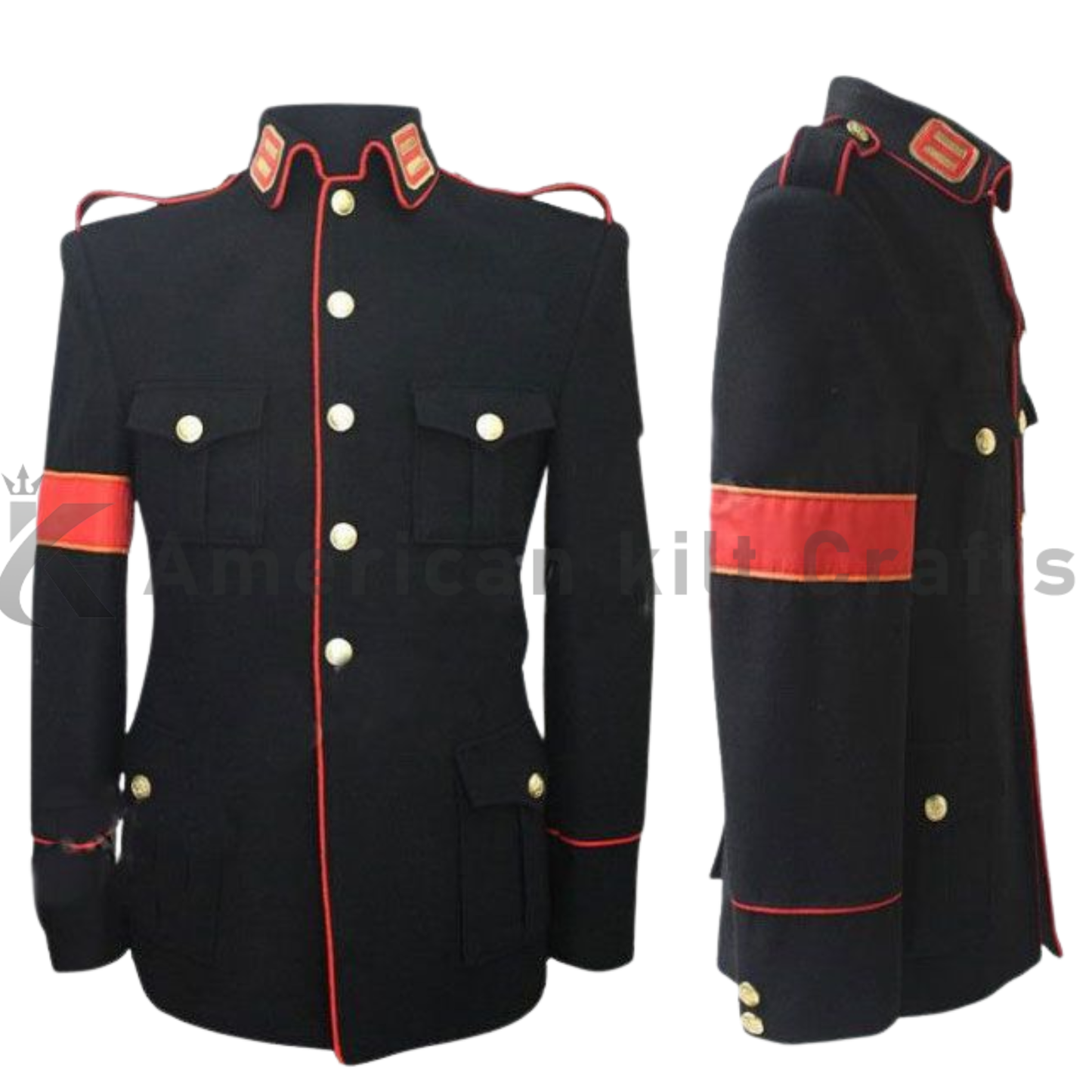 Men's Michael Jackson Bad Military Jacket | Black Wool Parade Style Jacket