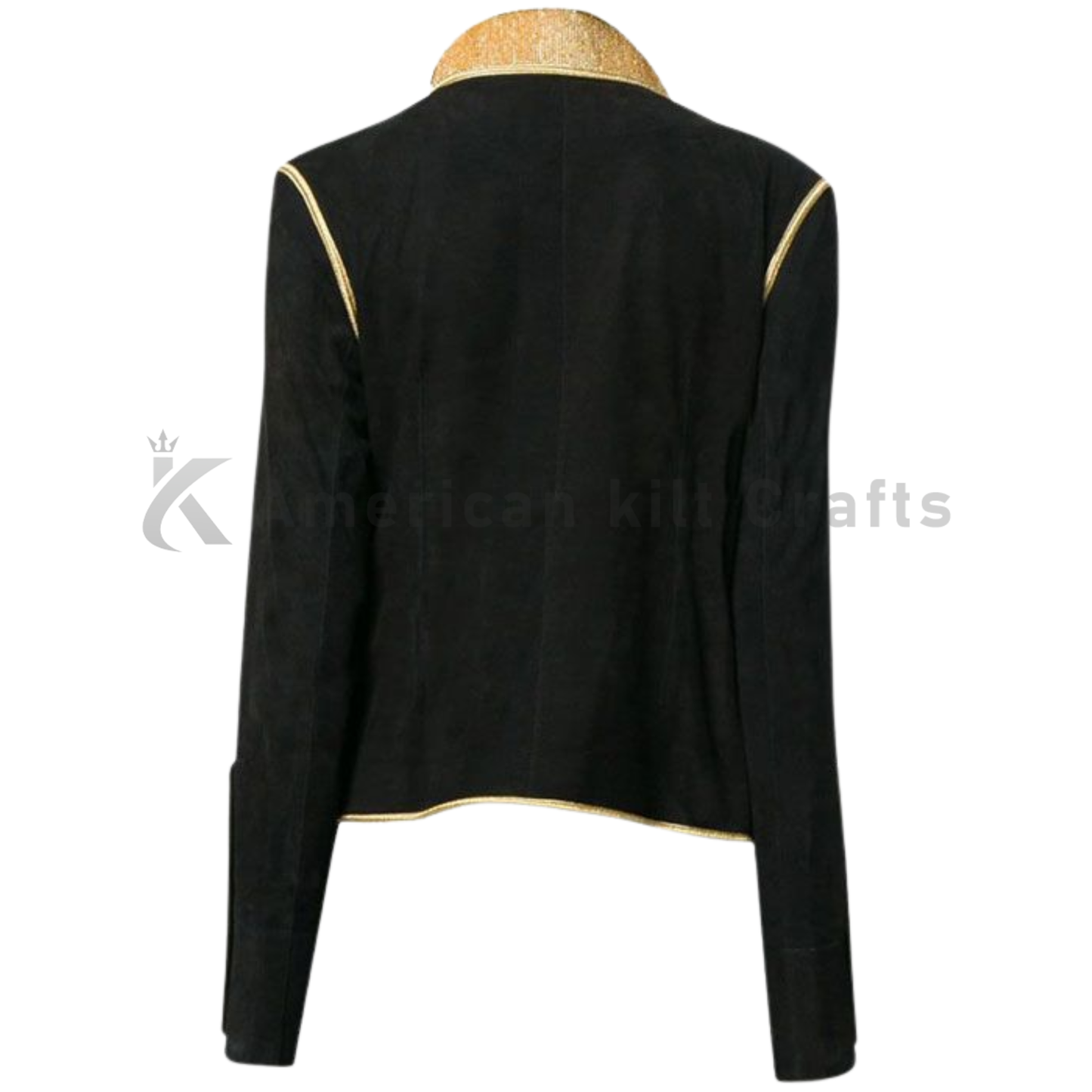 Men's Black Wool and Gold Braid Military Jacket | Victorian Parade Jacket