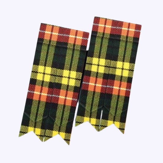 Handmade Buchanan Tartan Kilt Flashes - Authentic Scottish Accessory