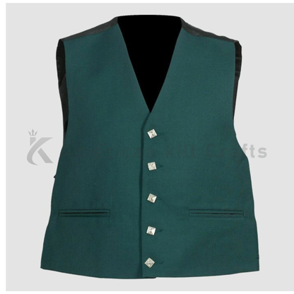Men's Green Sheriffmuir Doublet Jacket With Waistcoat – Premium Wool Scottish Highland Formal Outfit for Men, Traditional Wedding & Cultural Wear