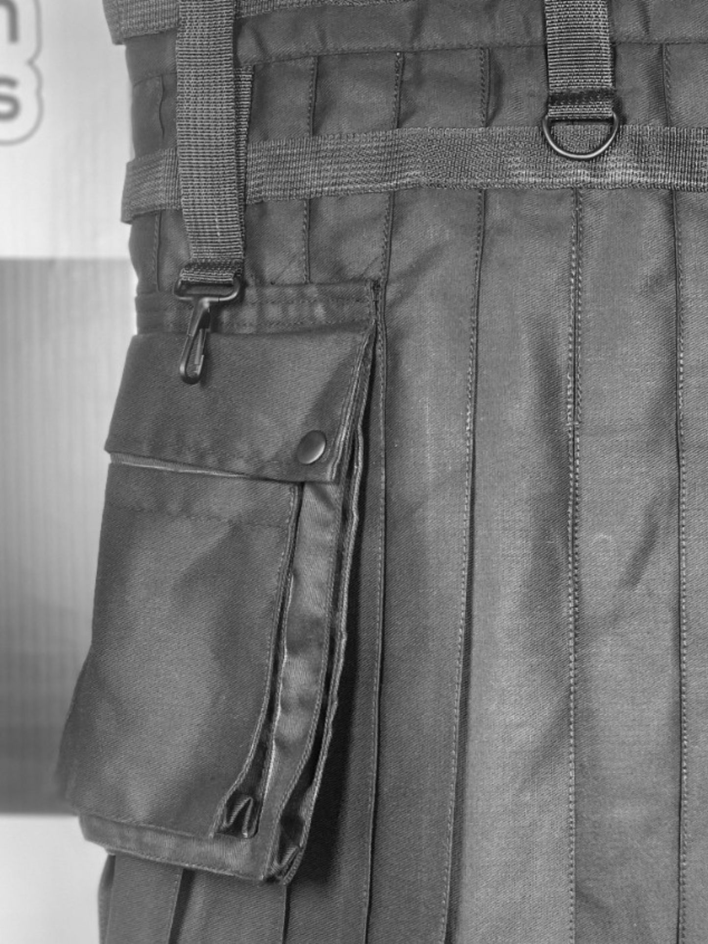 Men’s Black Pride Utility Kilt – Rainbow Striped Gothic Kilt with Pockets | LGBTQ Festival Outfit
