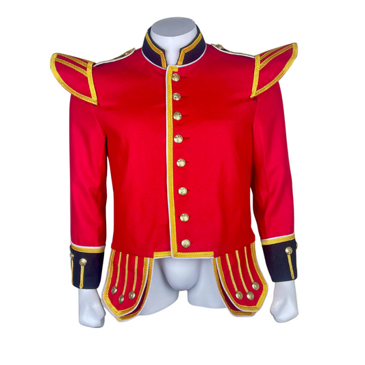 Scottish Red Military Doublet Jacket | Piper & Drummer Parade Kilt Jacket | Bagpiper Marching Band Tunic for Men