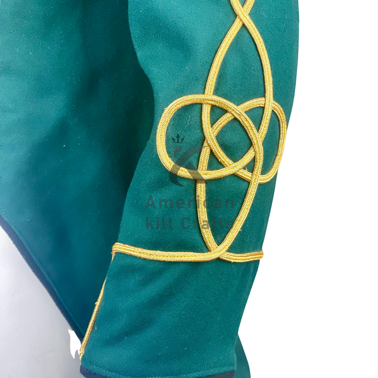 Men’s Green Hussar Tailcoat Jacket | Military Parade Tunic with Gold Braid | Vintage Marching Band & Historical Costume