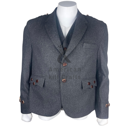 Grey Wool Argyle Blazer Jacket for Men – Heritage Sport Coat, Diamond Knit Pattern