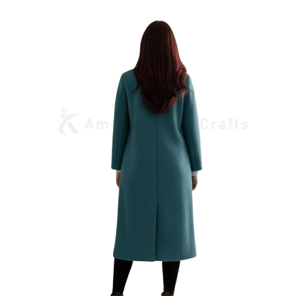 Women’s Double Breasted Long Wool Overcoat –  Street Style Coat