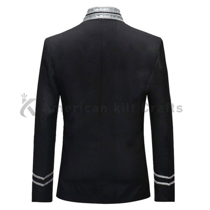 Men Black Suit Notched Lapel Jacket – Vintage Cotton Dinner & Wedding Party Blazer |Wedding & Party Jacket