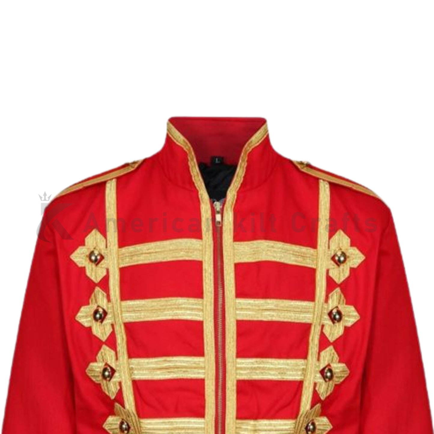 Men’s Red Classic Military Jacket – Utility Field Coat| Marching Band Uniform Coat | Steampunk Drum Major Costume