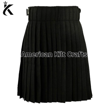 Black 8 Yard 16oz Tartan Kilt for Men