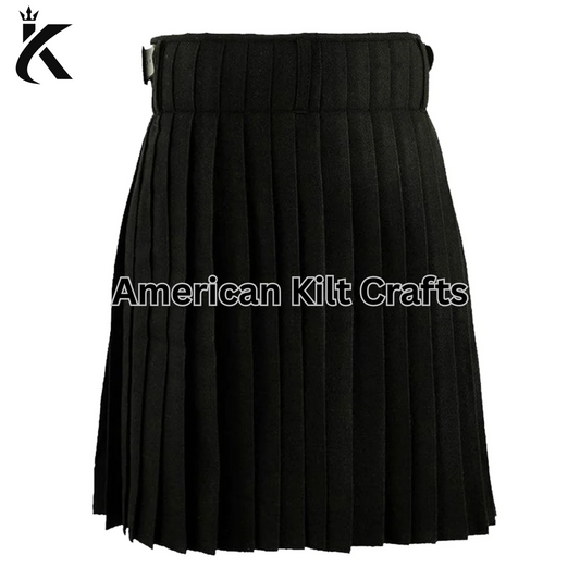 Black 8 Yard 16oz Tartan Kilt for Men