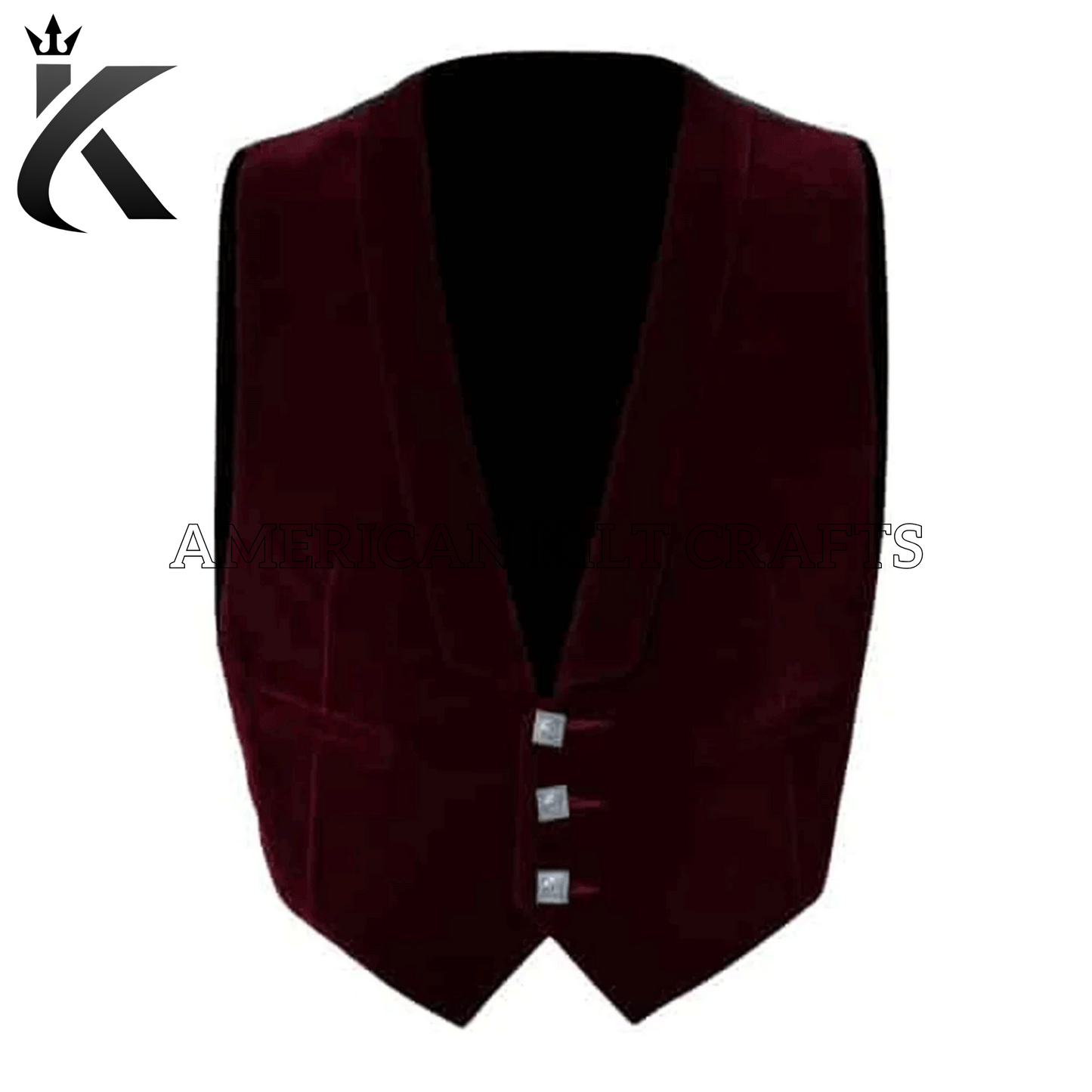 Premium Burgundy Velvet Scottish Prince Charlie Kilt Jacket with Vest