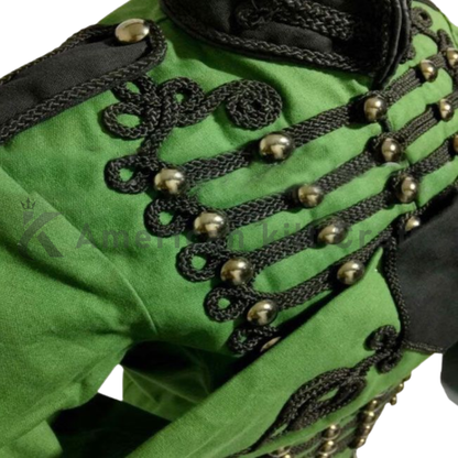 Men's Sharpe Style Green Military Jacket | Napoleonic Hussar Uniform Coat