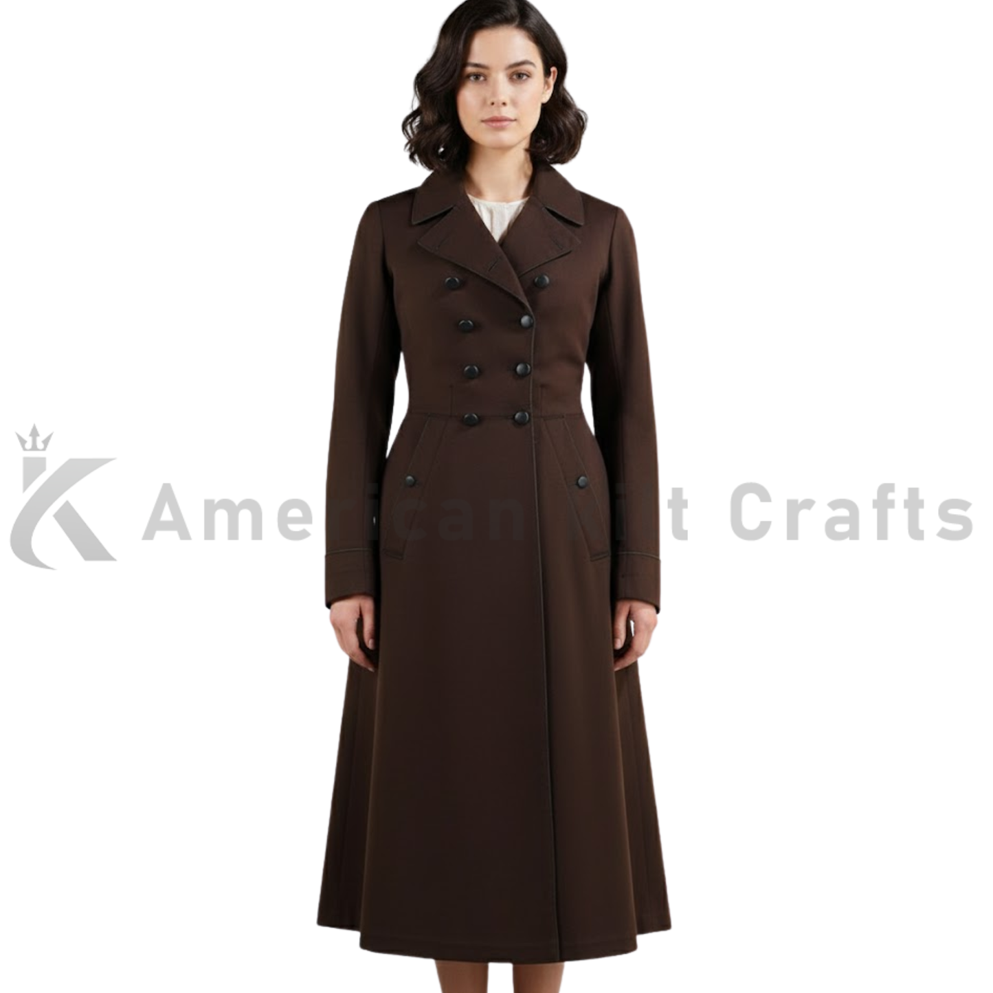 Men's 1840s Museum Military Overcoat - Early Victorian Wool Frock Coat