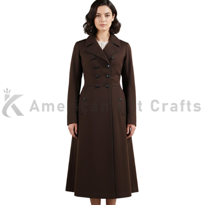 Men's 1840s Museum Military Overcoat - Early Victorian Wool Frock Coat