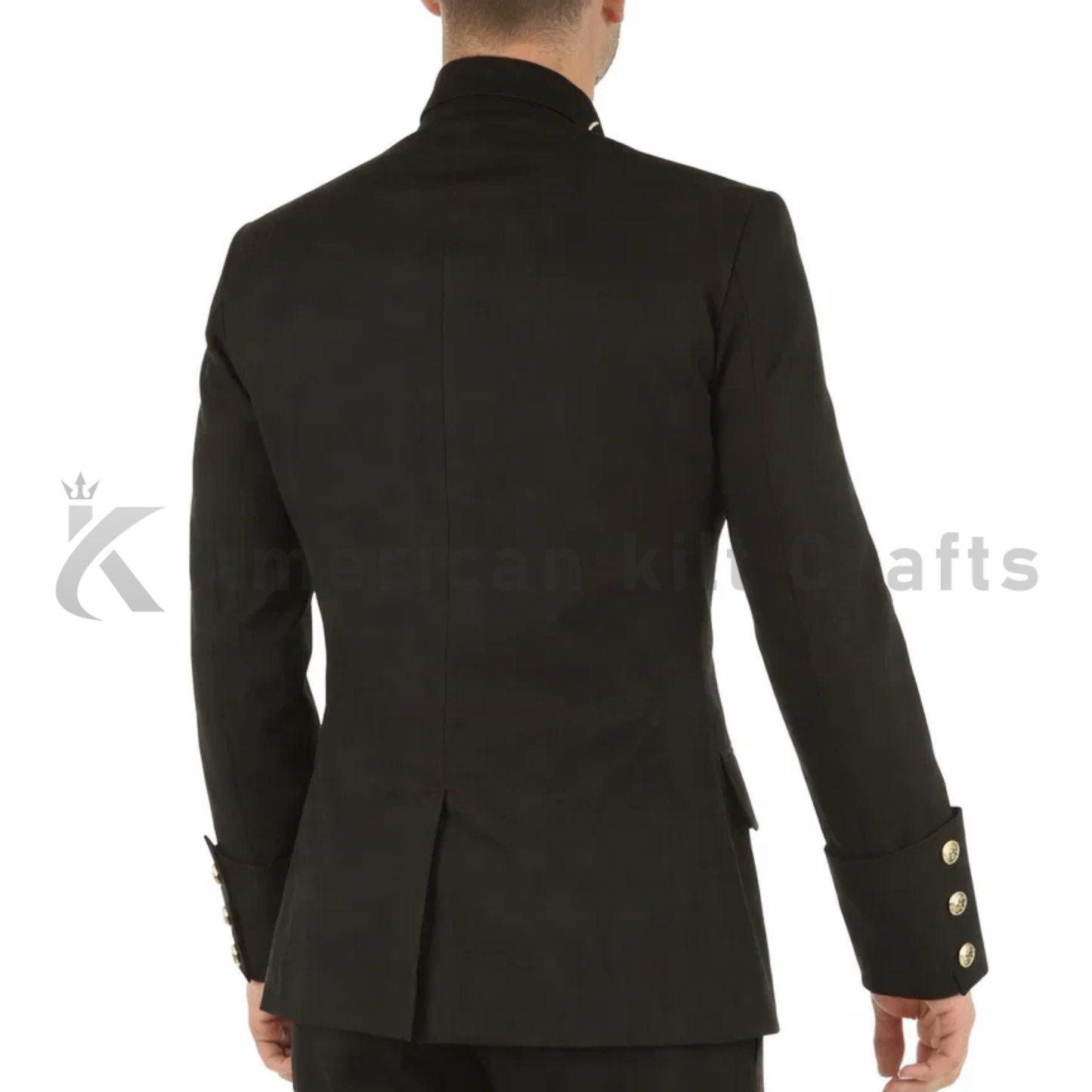 Men’s Gothic Black Military Jacket-historical military coat