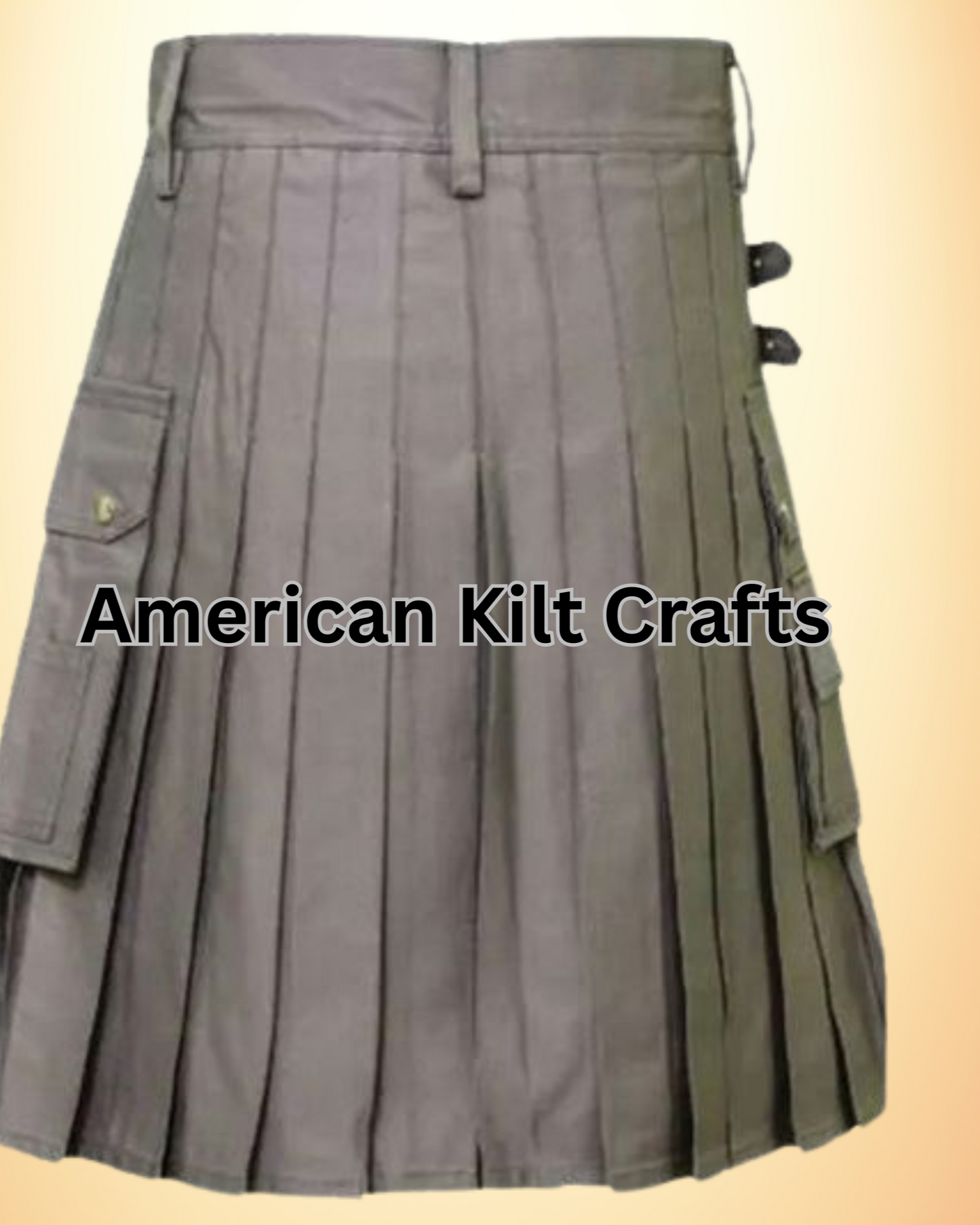 Gothic Grey Belted Utility Kilt made of Cotton