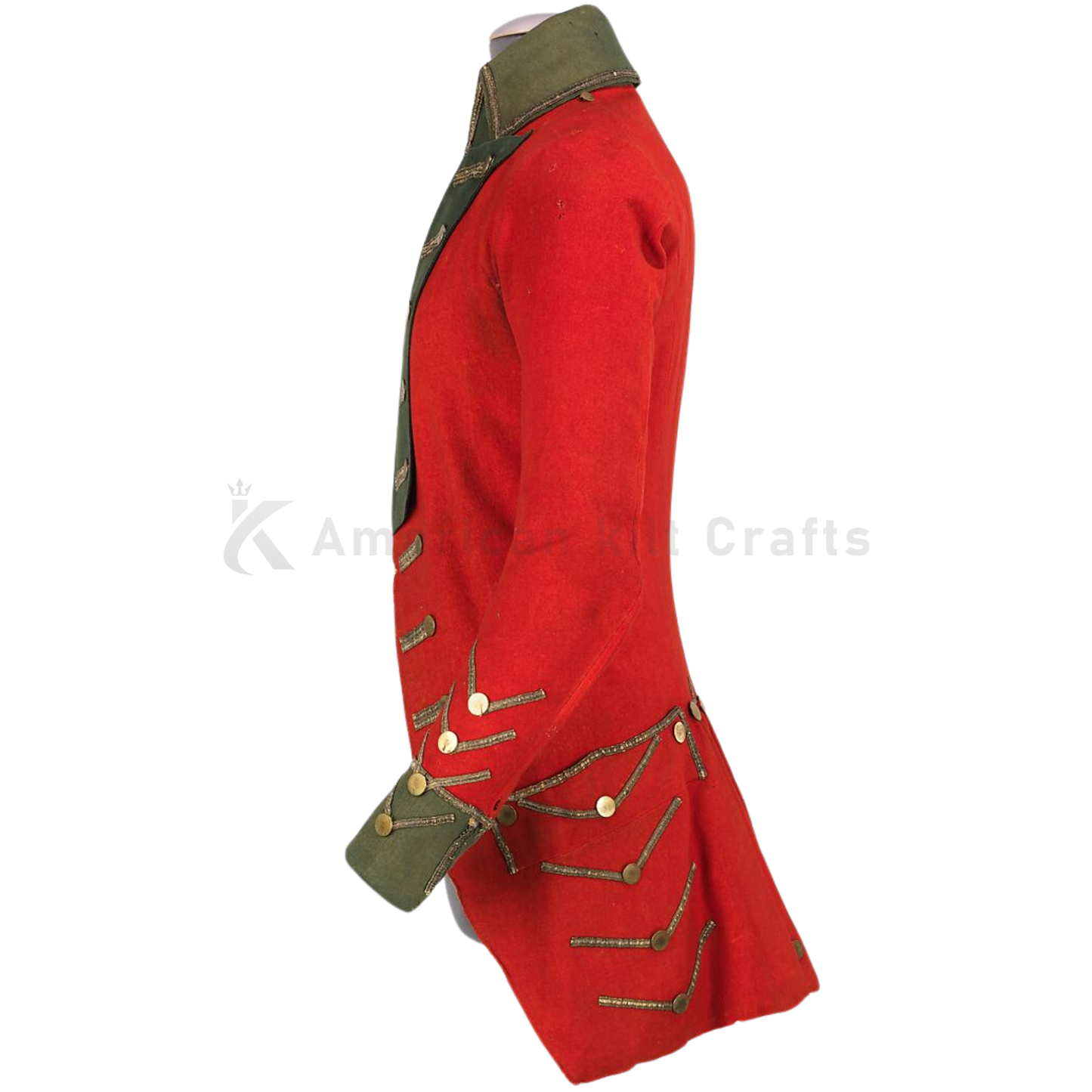 Men's 18th Century British Red Military Coatee – Revolutionary War Wool Uniform Jacket