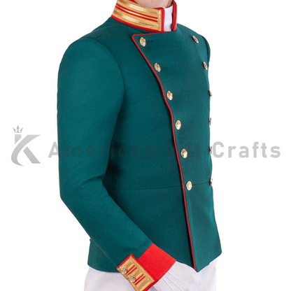 Men's Imperial Russian Guard Officer Tunic | Dark Emerald Military Costume