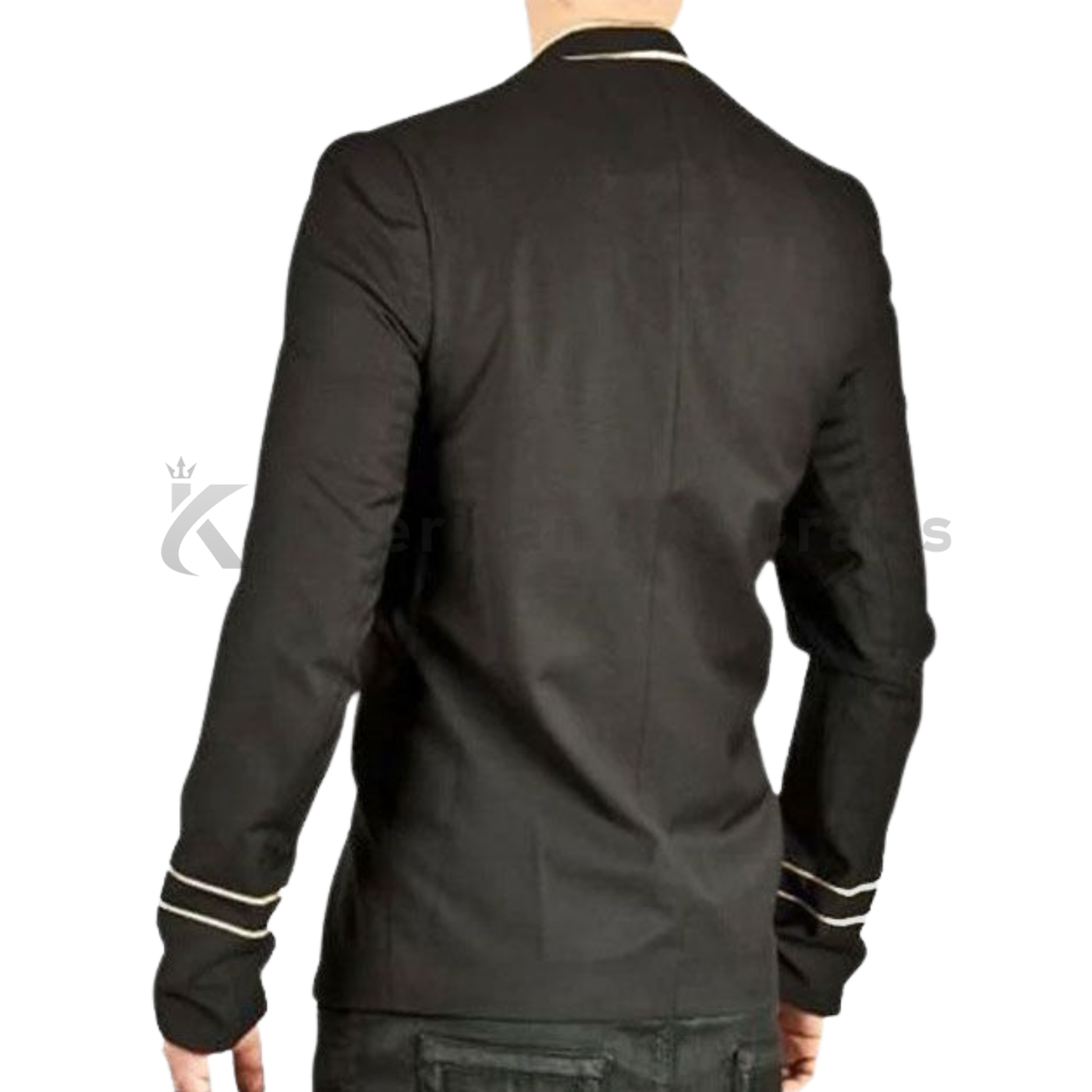 Men's Black Napoleon Military Jacket with Handmade Gold Embroidery & Silver Buttons |fancy uniform
