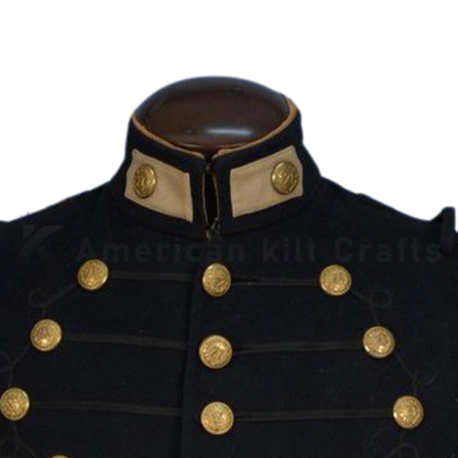 Men's 71st New York National Guard Military Coatee – Black Wool Historical Uniform Jacket