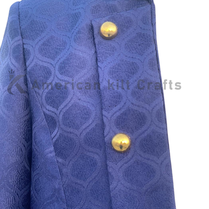 Men’s Steampunk Navy Trench Coat | Victorian Gothic Tailcoat Jacket | Vintage Military Frock Coat Costume | Retro Cosplay & Theater Uniform