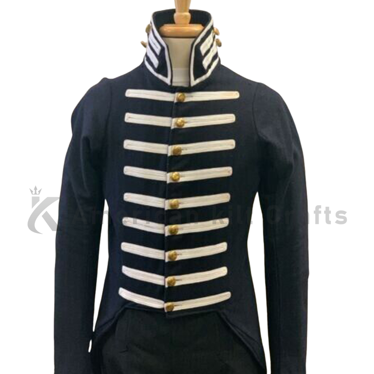 Men's Navy Blue Tunic Wool Coat Militia Legion Tailcoat|| Pre-Civil War Military Uniform