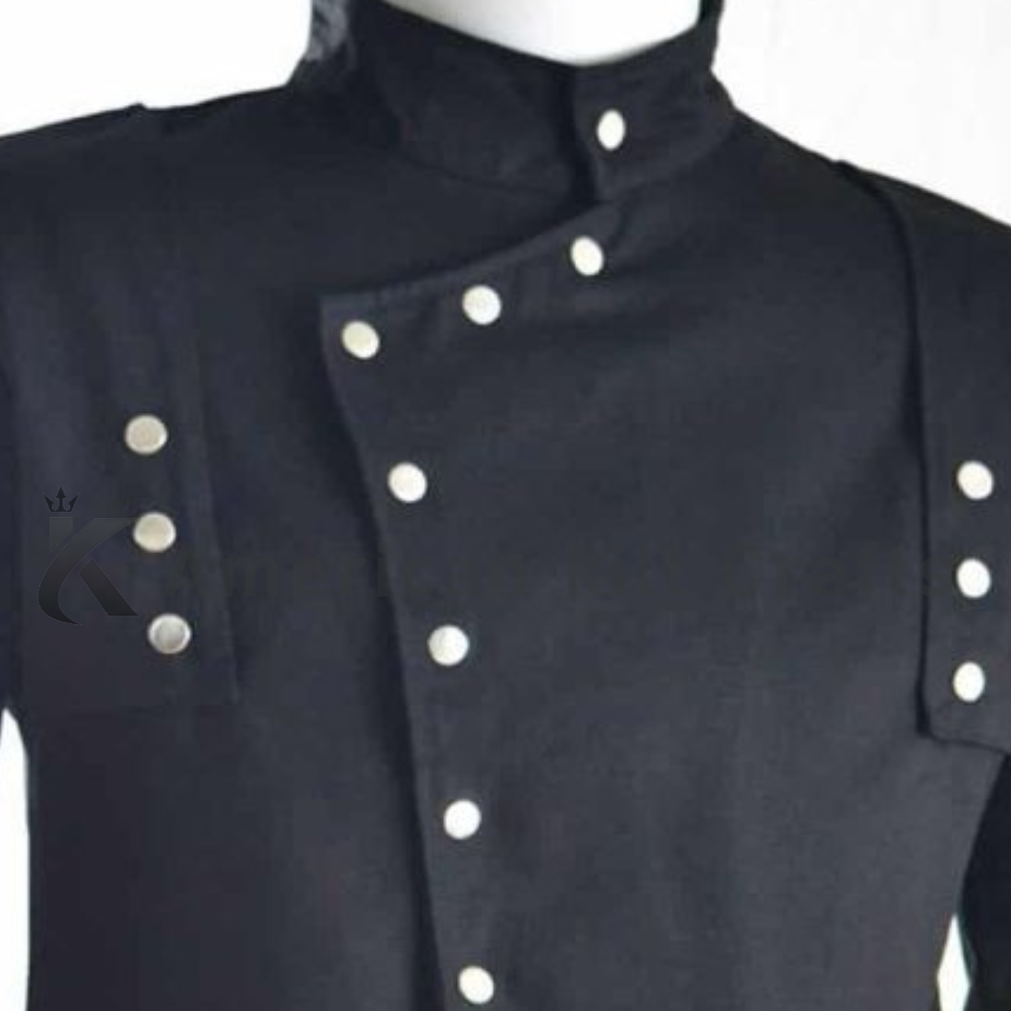 Men's Gothic Military Jacket- Loki Style Heavy Cotton Military Uniform