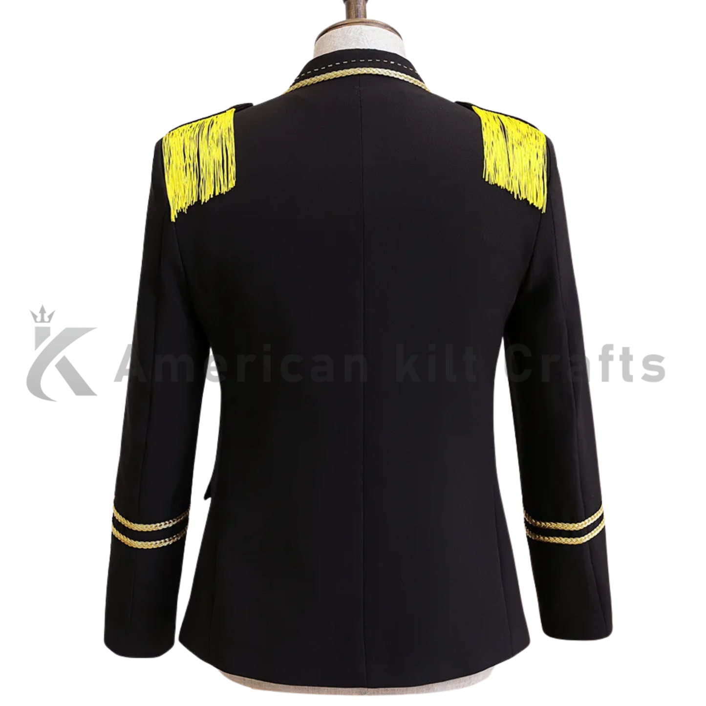 Men's Black Military Officer Jacket  | Gothic Steampunk Stage Performance Suit