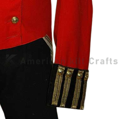 Men's Military British Army Officer Tunic - Scarlet Wool with Black Facings