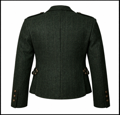 Back View Of Men’s Scottish Tweed Argyll Kilt Jacket classic Highland formal wear
