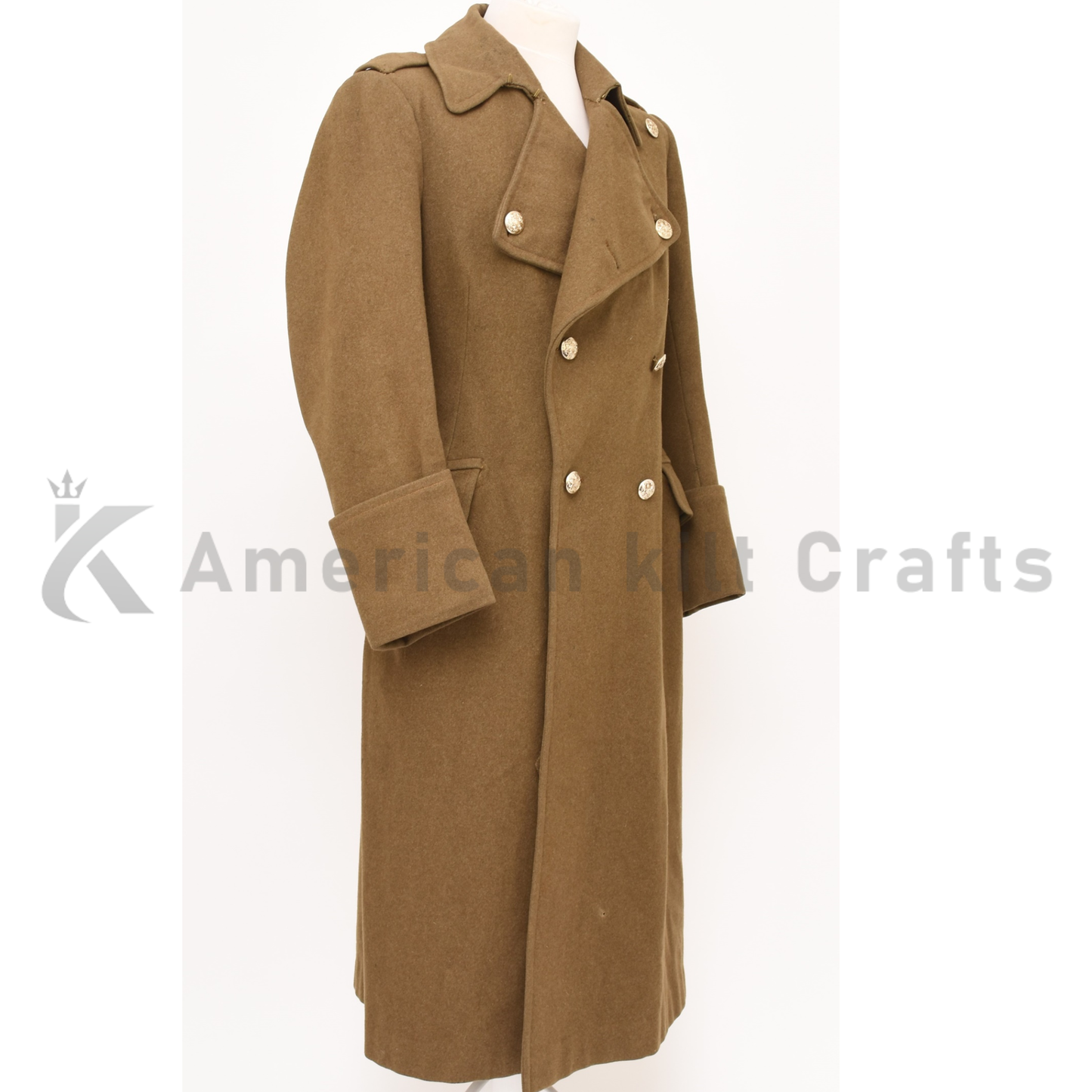 Men's British Military Heavy Wool Greatcoat - 1951 Double-Breasted Winter Coat