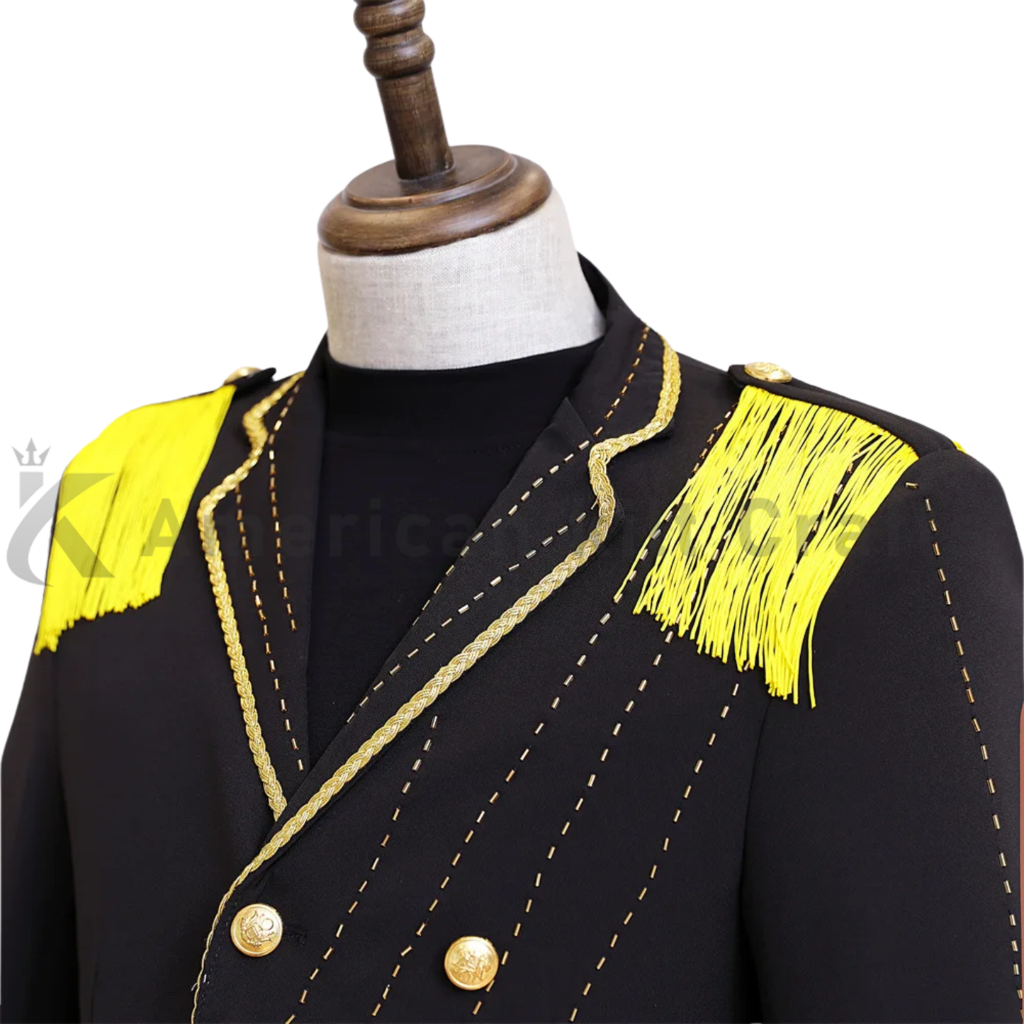 Men's Black Military Officer Jacket  | Gothic Steampunk Stage Performance Suit