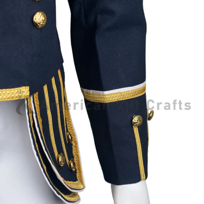 New Scottish Military Piper Drummer Doublet Highland Jacket Black Doublet Tunic Jacket - Drumming Dynasty