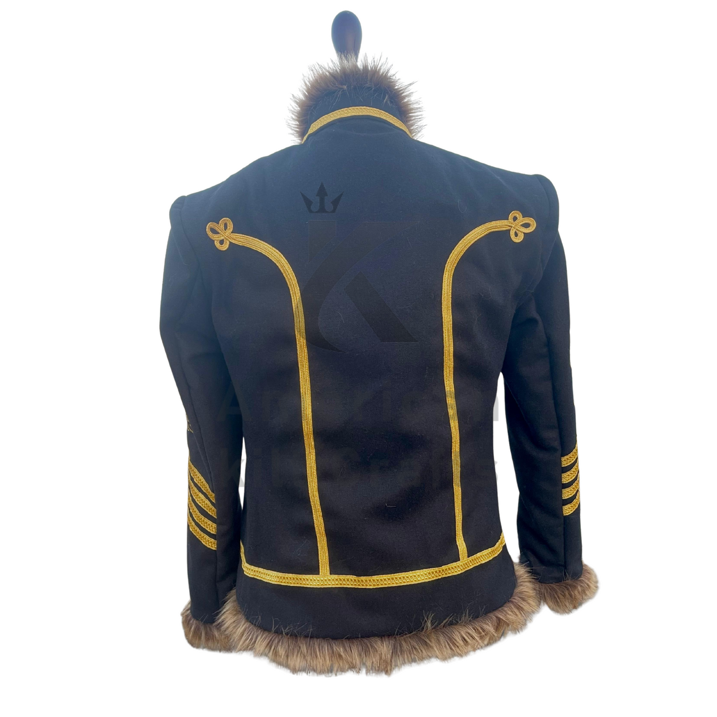 Napoleonic Hussar Military Jacket with Gold Braid – Vintage 18th Century Pelisse Uniform Tunic | Men’s Fashion Band & Parade Coat