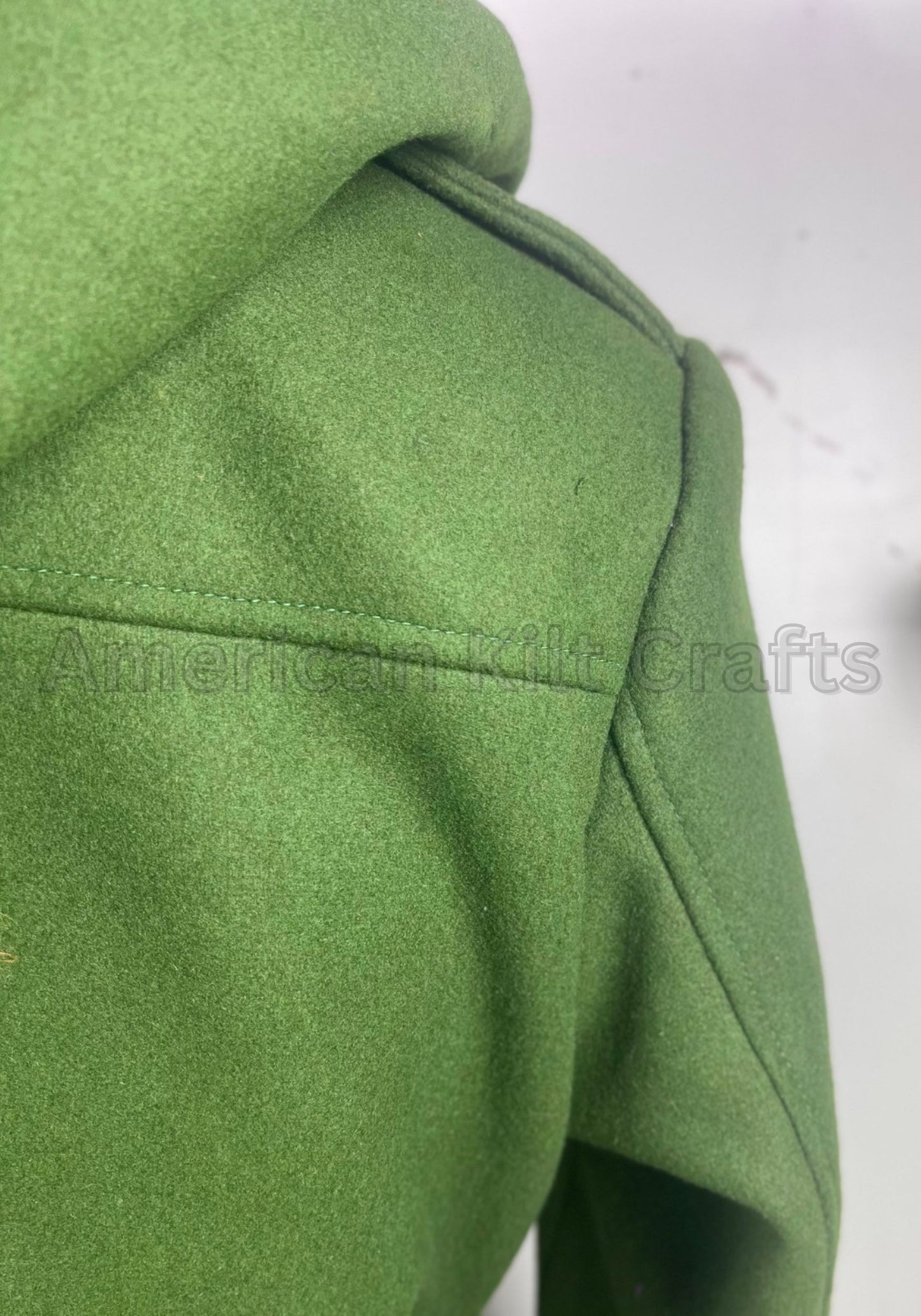 Women's Hooded Olive Green Wool Pea Coat – Double Breasted Winter Trench coat