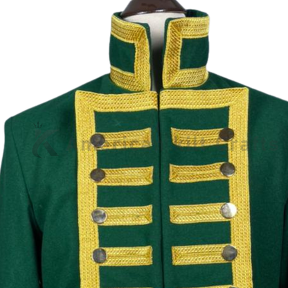 Napoleonic Green Admiral Frock Coat | 18th Century British Captain Tailcoat | Vintage Military Steampunk Jacket for Men