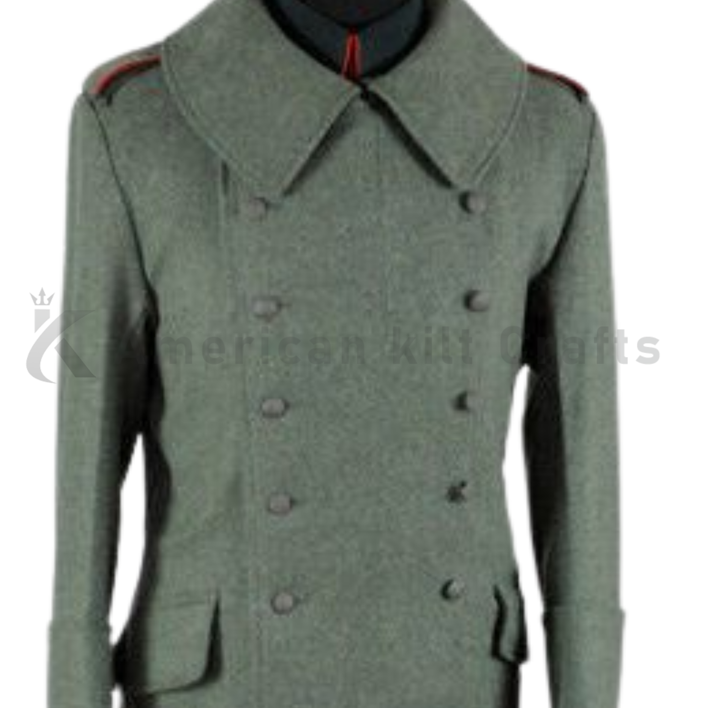 Men's German Army Military Greatcoat - Gray Wool Late-War Field Overcoat