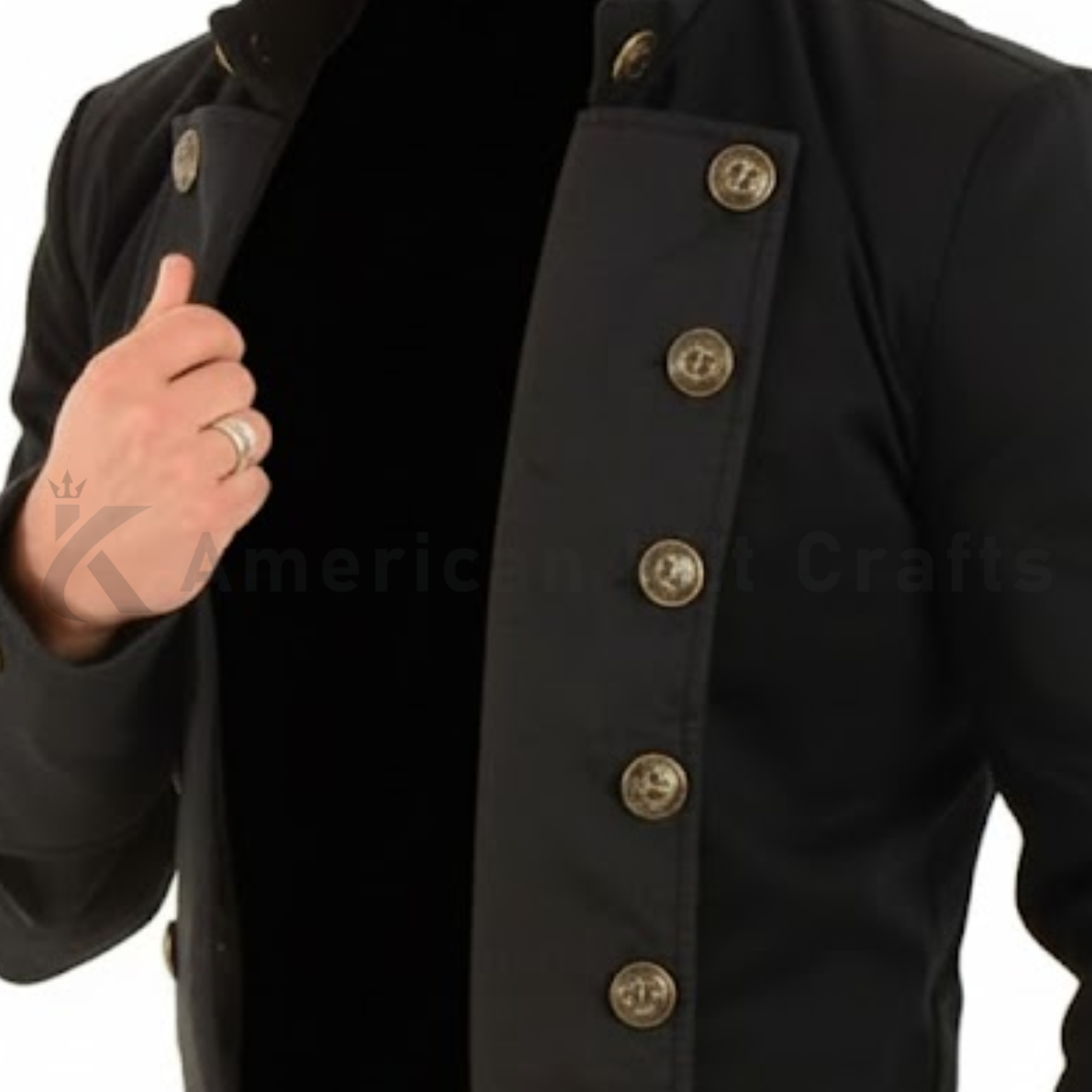 Men's Handmade Steampunk Jacket - Cropped Cotton Military Officer Top