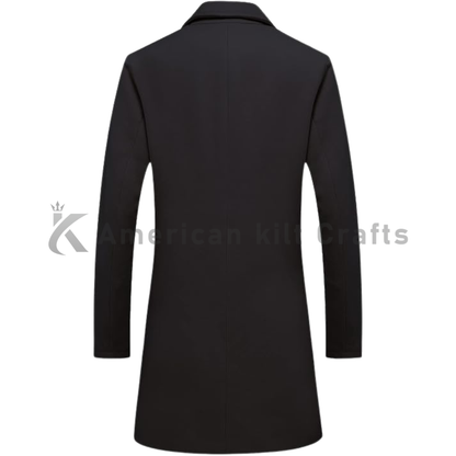 Men’s Classic Single Breasted Mid-Length Wool Trench coat