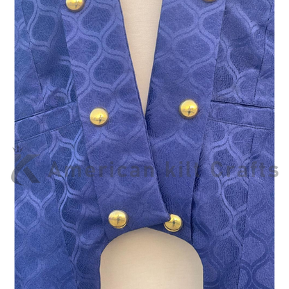 Men’s Steampunk Navy Trench Coat | Victorian Gothic Tailcoat Jacket | Vintage Military Frock Coat Costume | Retro Cosplay & Theater Uniform