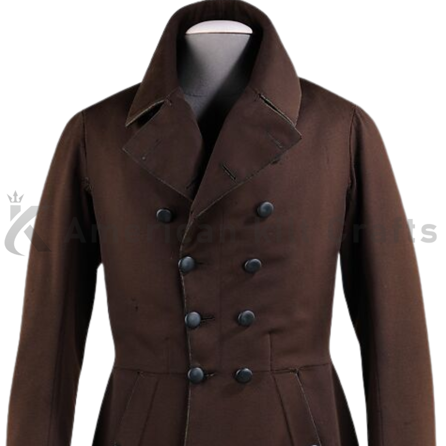 Men's 1840s Museum Military Overcoat - Early Victorian Wool Frock Coat