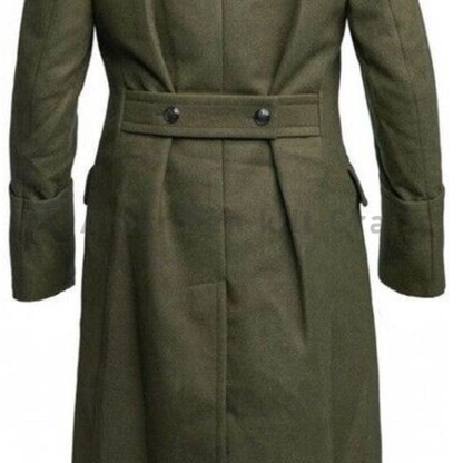 Men’s Warmest  Army Green Wool Overcoat | Classic Military Officer Greatcoat