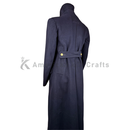 1943 WW2 doe skin coat| Royal Navy Officer’s Greatcoat Navy blue Wool