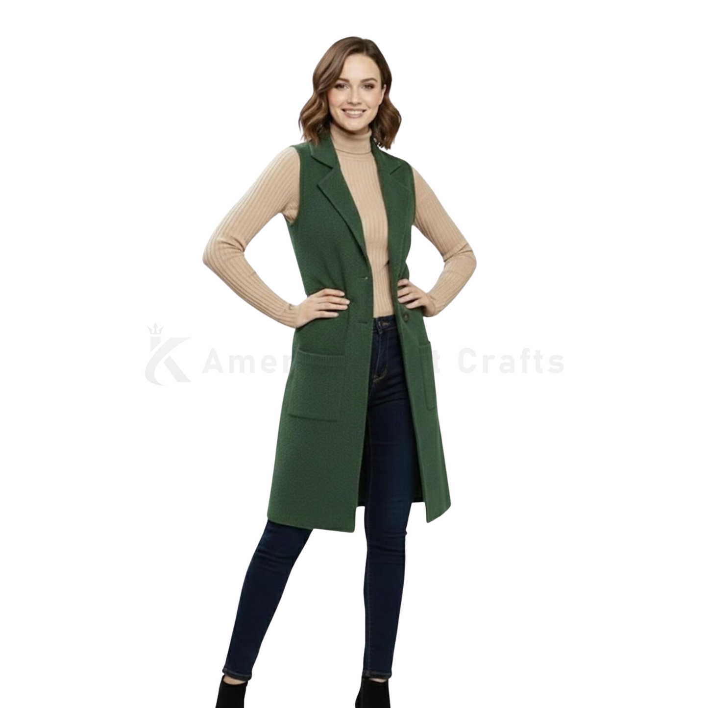 Women’s Sleeveless Long Knit Cardigan Vest | Longline Open Front Outerwear