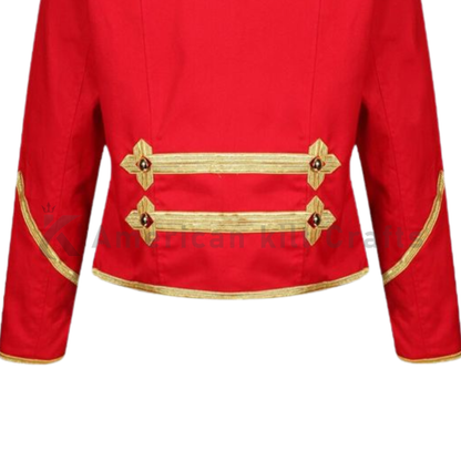 Men’s Red Classic Military Jacket – Utility Field Coat| Marching Band Uniform Coat | Steampunk Drum Major Costume