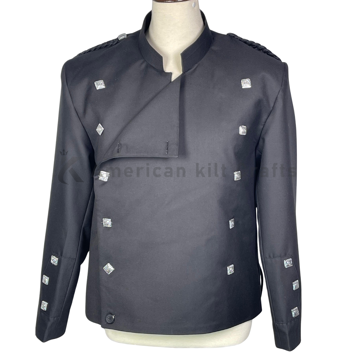 Black Montrose Doublet Kilt Jacket | Traditional Scottish Highland Dress Coat | Men’s Double-Breasted Formal Evening Jacket