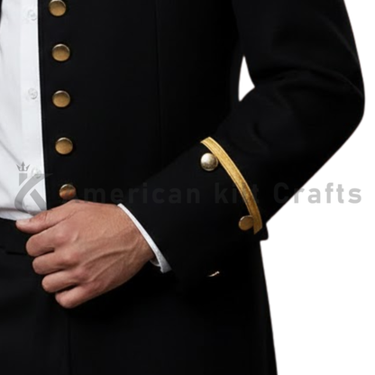 Men's Retro 1920s Vintage Military Jacket | Single-Breasted Officer Tunic