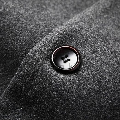 Men’s Single Breasted Trench Coat Button Down Overcoat-Warm Dress Pea Coats